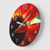 Rote Gerbera daisa Blume Foto schön modern Große Wanduhr (Winkel)