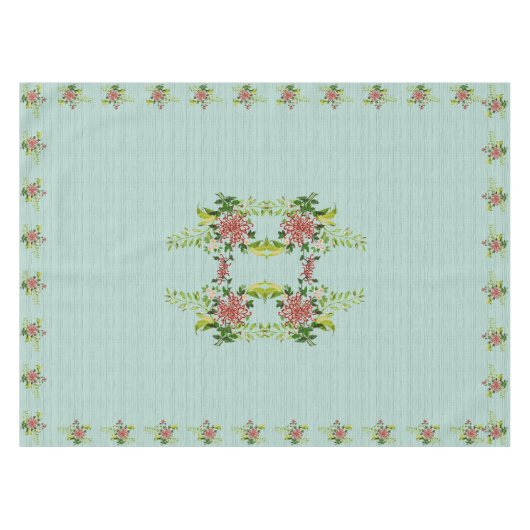 Rote Gerbera Daisy w/Greenery 52" x 70" Tischdecke (Vorderseite (Horizontal))