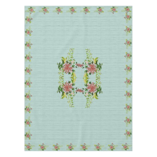 Rote Gerbera Daisy w/Greenery 52" x 70" Tischdecke (Vorderseite)