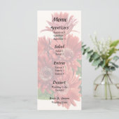 Rote Gerbera-Margeriten Menükarte (Stehend Vorderseite)