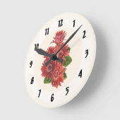 Rote Gerbera-Margeriten Runde Wanduhr (Winkel)