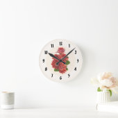 Rote Gerbera-Margeriten Runde Wanduhr (Zuhause)