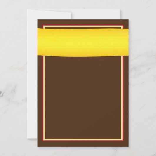 Rote Gerbera mit gelber Schleife Einladung (Rückseite)