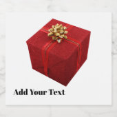 Rote Geschenkbox Champagner Etikett (Einzelnes Label)