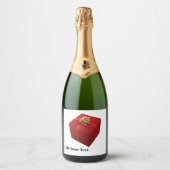 Rote Geschenkbox Champagner Etikett (Vorderseite)