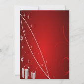 Rote Geschenke, Bow, Confetti Company Weihnachten  Einladung (Rückseite)