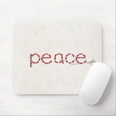 rote gesteppte PEACE-Textnachricht mit Nadel Mousepad (Mit Mouse)