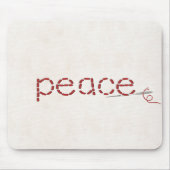 rote gesteppte PEACE-Textnachricht mit Nadel Mousepad (Vorne)