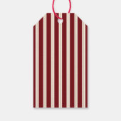 Rote gestreifte Weihnachtsgeschenkanhänger Geschenkanhänger (Rückseite)