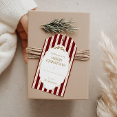 Rote gestreifte Weihnachtsgeschenkanhänger Geschenkanhänger