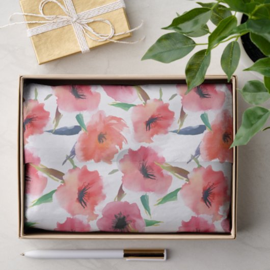 Rote gestrichene Pflaumen Aquarellfarben Seidenpapier (Geschenk)