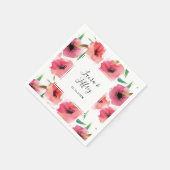 Rote gestrichene Poppies Blumenhochzeit Serviette (Ecke)