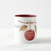 Rote Gestrickte Äpfel Pro Tag Tasse (Zentrum)