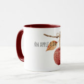 Rote Gestrickte Äpfel Pro Tag Tasse (Vorderseite Links)
