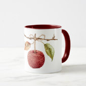 Rote Gestrickte Äpfel Pro Tag Tasse (VorderseiteRechts)