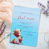 Rote Getränke Blau Wasser Pool Party Einladung