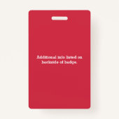 Rote Gewohnheit scherzt den personalisierten Ausweis (Rückseite)