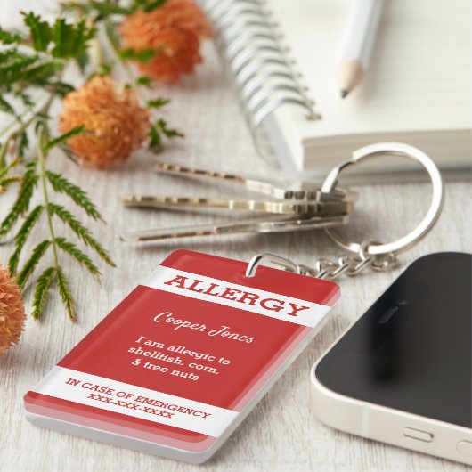 Rote Gewohnheit scherzt Schlüsselanhänger (Vorderseite rechts)