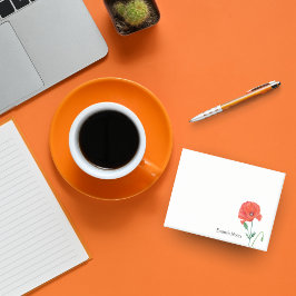 Rote Gewöhnliche Mohn-Wasserfarbe Personalized Post-it Klebezettel