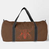 Rote Ghost Dance Büffel Linie braune Reisetasche Duffle Bag (Vorderseite)
