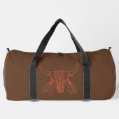 Rote Ghost Dance Büffel Linie braune Reisetasche Duffle Bag (Rückseite)