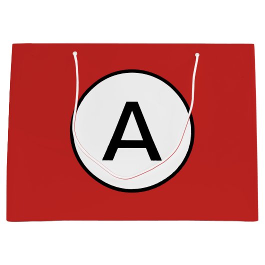 ROTE GIFT BAG CUSTOM CUSTOM CUSTOM INITIAL GROßE GESCHENKTÜTE (Vorderseite)