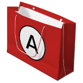ROTE GIFT BAG CUSTOM CUSTOM CUSTOM INITIAL GROßE GESCHENKTÜTE (Vorderseite Schrägansicht)