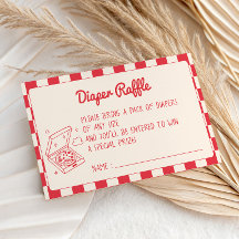 Rote Gingham-Baby-Party-Windel-Verlosung