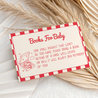 Rote Gingham-Baby-Shower-Bücher fürs Baby Begleitkarte