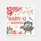 Rote Gingham-BBQ-Baby-Shower-Servietten Serviette (Vorderseite)