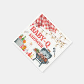 Rote Gingham-BBQ-Baby-Shower-Servietten Serviette (Ecke)