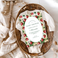 Rote Gingham-Beeren-Baby-Party