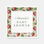 Rote Gingham-Beeren-Baby-Party Serviette (Vorderseite)