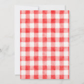 Rote Gingham-Burger auf dem Grill Einladung (Rückseite)