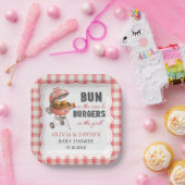 Rote Gingham-Burger-BBQ-Baby-Shower-Papierteller Pappteller (Party)
