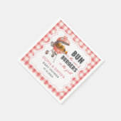 Rote Gingham-Burger-BBQ-Baby-Shower-Servietten Serviette (Ecke)