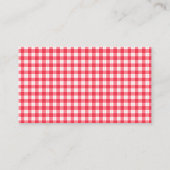 Rote Gingham-Erdbeer-Windel-Raffle-Baby-Party Begleitkarte (Rückseite)