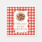 Rote Gingham-Fleischklößchen-Baby-Party Serviette (Vorderseite)