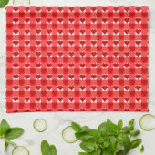 Rote Gingham-Herzen Geschirrtuch (Gefaltet)