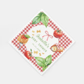Rote Gingham Holy Cannoli Baby Shower Papier Servi Serviette (Ecke)