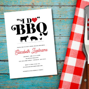 Rote Gingham I Do BBQ Brautparty-Einladung Einladung