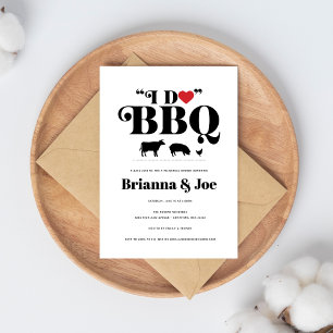 Rote Gingham-Ich-heirate-BBQ-Probeessen-Einladung Einladung