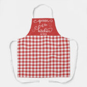 Rote Gingham-Königin der Küche Schürze (Vorderseite)