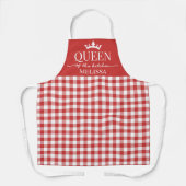 Rote Gingham-Königin der Küche Schürze (Vorderseite)