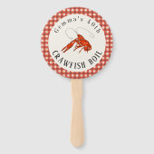 Rote Gingham-Krebs-Kochparty-Meeresfrüchte-Papier Fächer (Vorderseite)