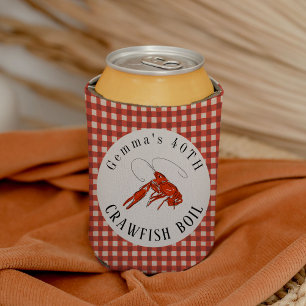 Rote Gingham-Krebs-Kochparty Meeresfrüchte-Party Dosenkühler