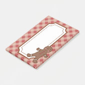 Rote Gingham-Lebkuchen-Post-it-Notizen Post-it Klebezettel (angewinkelt)
