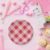 Rote Gingham-Picknick-BBQ-Party-Papierplatten Pappteller (Party)