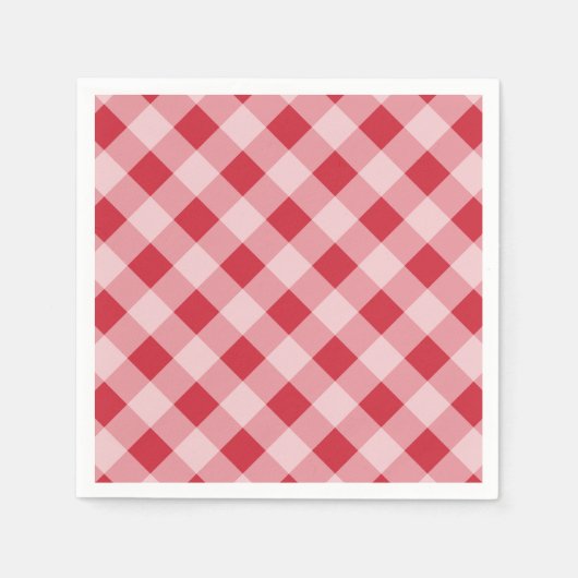 Rote Gingham-Picknick-Party-BBQ-Servietten Serviette (Vorderseite)