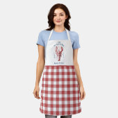 Rote Gingham-Schürze Schürze (Getragen)